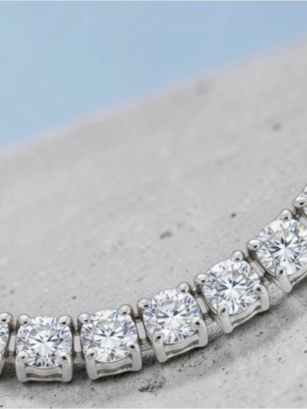 Vtg 18.75” 46g Tennis Necklace w/77 Dazzling CZ’s